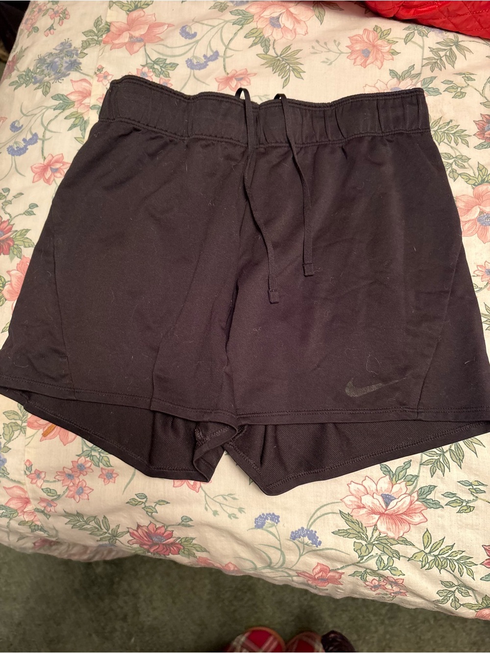 Nike Black Women's Double-Layer Athletic Shorts with Drawcord